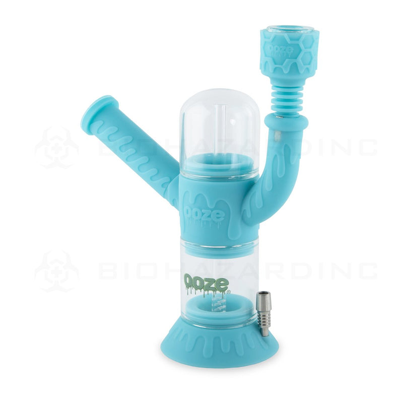 OOZE® | 4-in-1 CRANIUM Hybrid Silicone Nectar Collector & Water Pipe | Aqua Teal