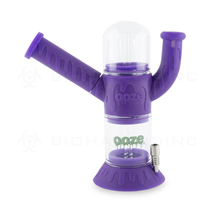 OOZE® | 4-in-1 CRANIUM Hybrid Silicone Nectar Collector & Water Pipe | Ultra Purple