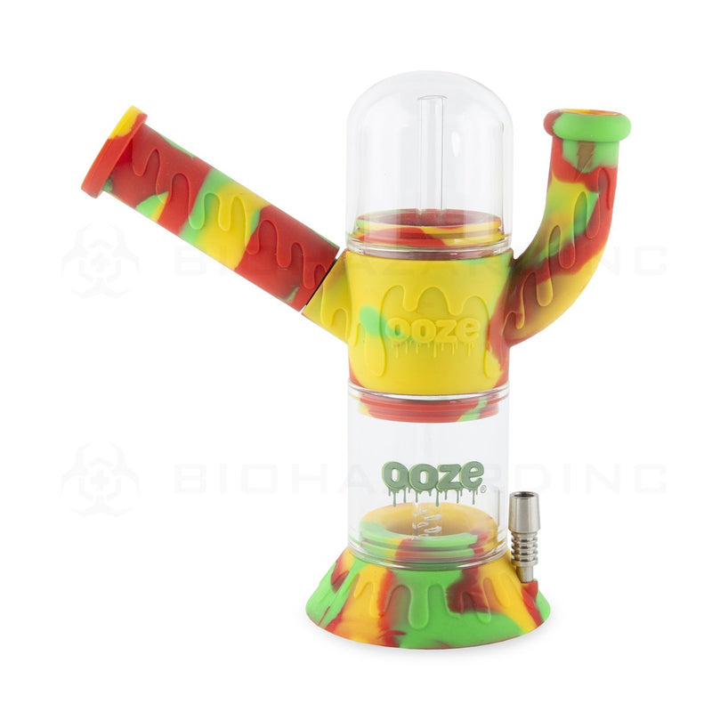 OOZE® | 4-in-1 CRANIUM Hybrid Silicone Nectar Collector & Water Pipe | Rasta