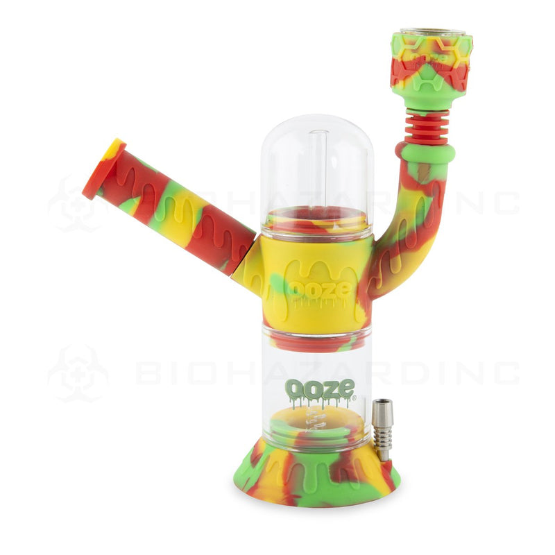 OOZE® | 4-in-1 CRANIUM Hybrid Silicone Nectar Collector & Water Pipe | Rasta