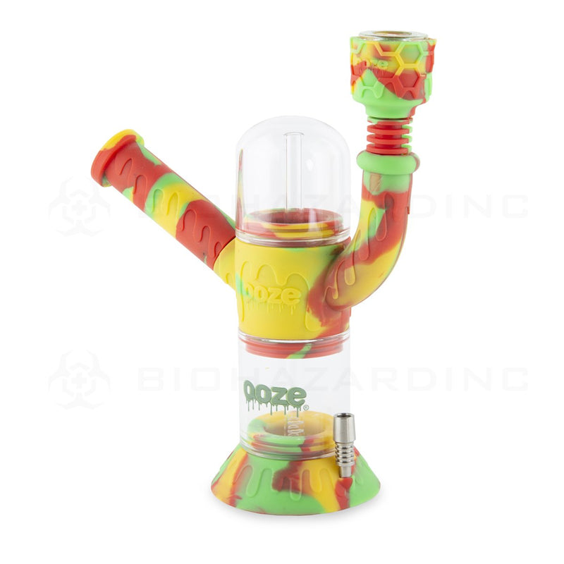 OOZE® | 4-in-1 CRANIUM Hybrid Silicone Nectar Collector & Water Pipe | Rasta