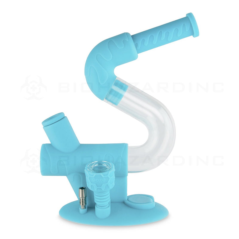 OOZE® | 4-in-1 SWERVE Hybrid Silicone Nectar Collector & Water Pipe | Aqua Teal