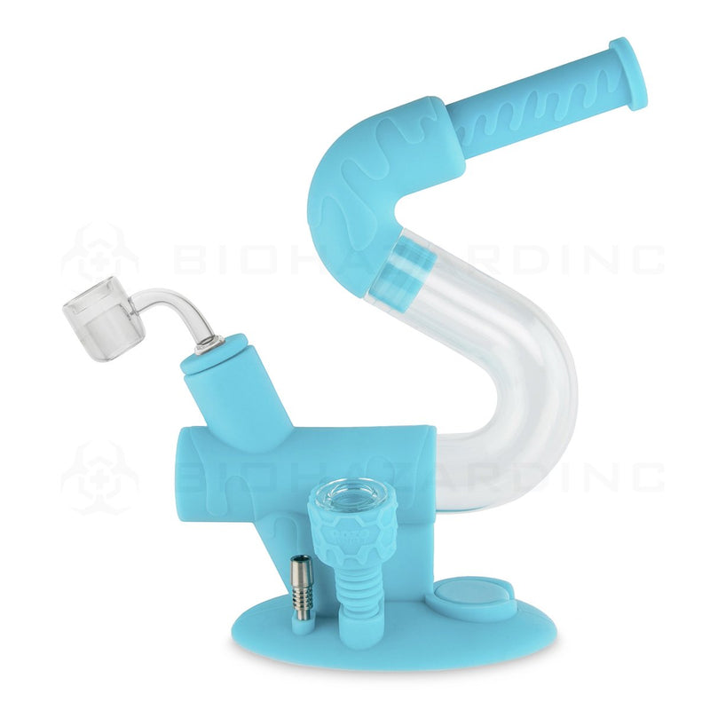 OOZE® | 4-in-1 SWERVE Hybrid Silicone Nectar Collector & Water Pipe | Aqua Teal