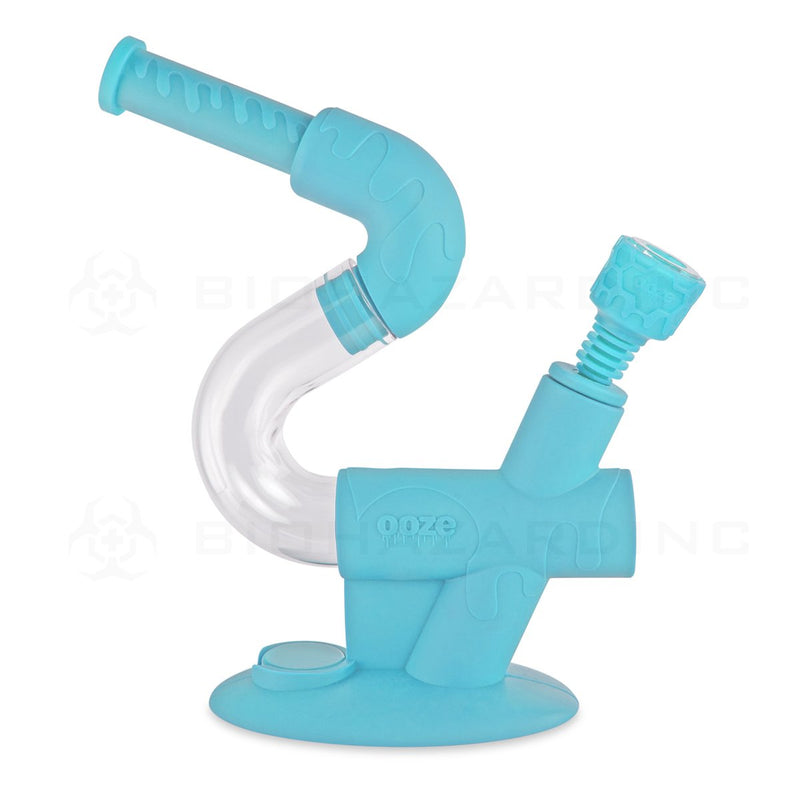 OOZE® | 4-in-1 SWERVE Hybrid Silicone Nectar Collector & Water Pipe | Aqua Teal