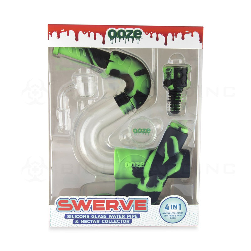 OOZE® | 4-in-1 SWERVE Hybrid Silicone Nectar Collector & Water Pipe | Chameleon