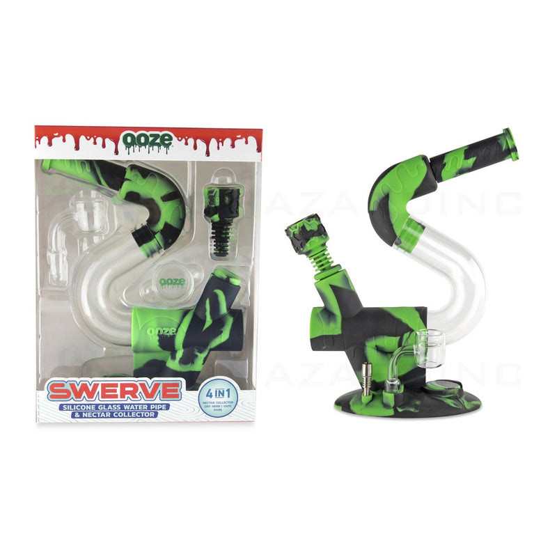 OOZE® | 4-in-1 SWERVE Hybrid Silicone Nectar Collector & Water Pipe | Chameleon