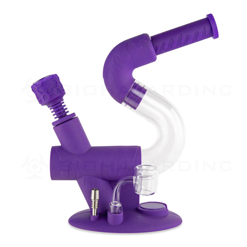 OOZE® | 4-in-1 SWERVE Hybrid Silicone Nectar Collector & Water Pipe | Ultra Purple