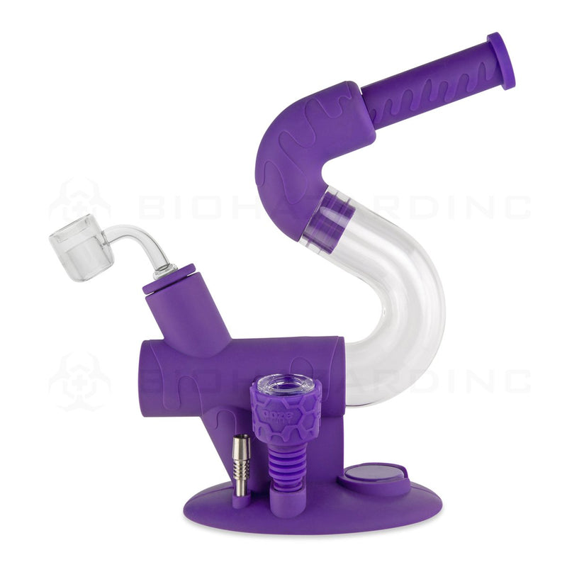 OOZE® | 4-in-1 SWERVE Hybrid Silicone Nectar Collector & Water Pipe | Ultra Purple