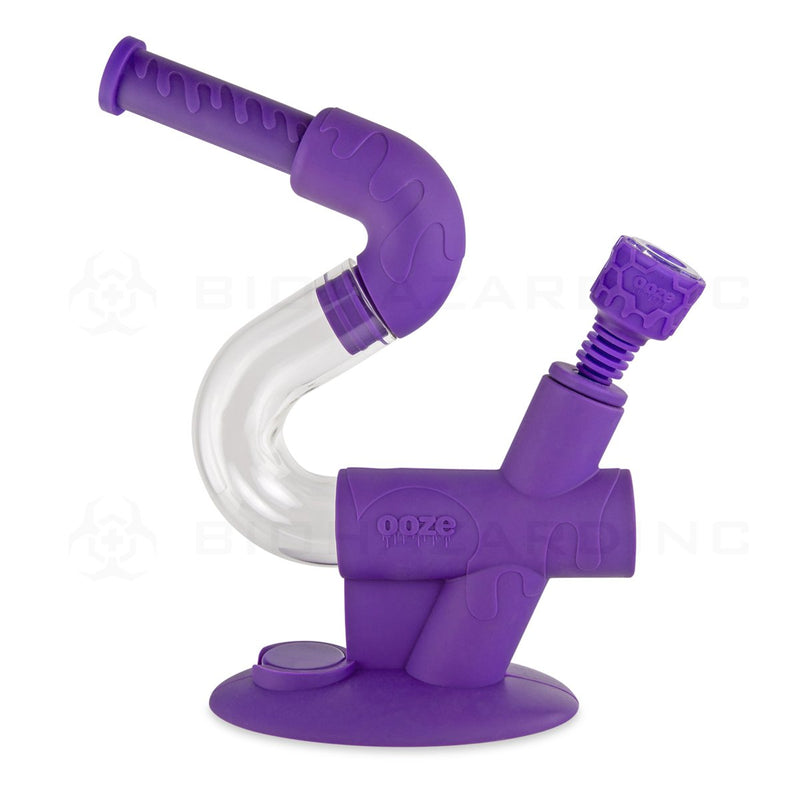 OOZE® | 4-in-1 SWERVE Hybrid Silicone Nectar Collector & Water Pipe | Ultra Purple