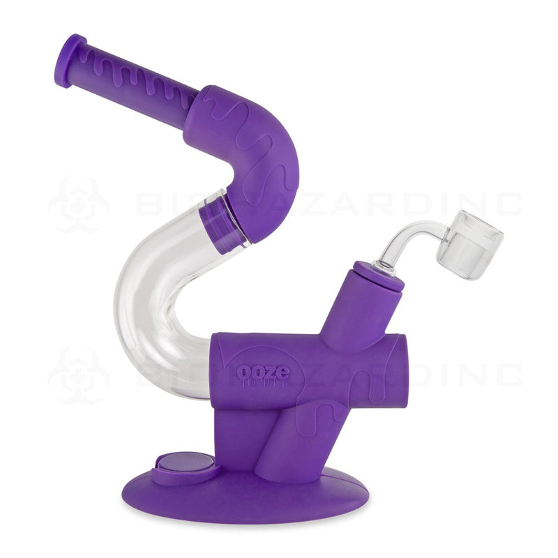 OOZE® | 4-in-1 SWERVE Hybrid Silicone Nectar Collector & Water Pipe | Ultra Purple