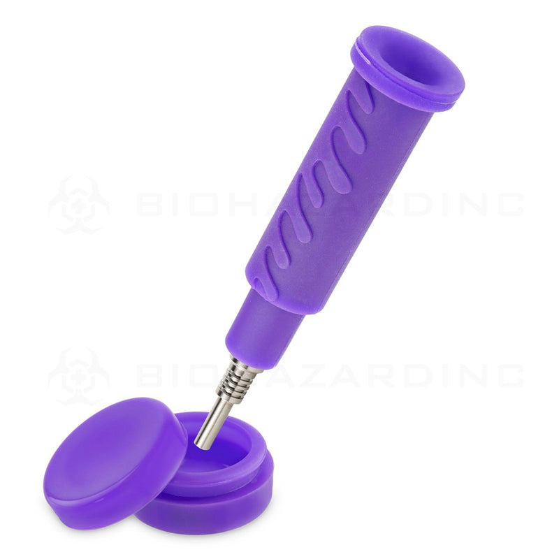 OOZE® | 4-in-1 SWERVE Hybrid Silicone Nectar Collector & Water Pipe | Ultra Purple