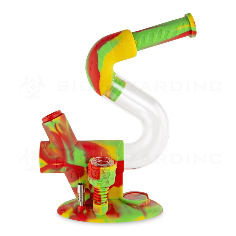 OOZE® | 4-in-1 SWERVE Hybrid Silicone Nectar Collector & Water Pipe | Rasta