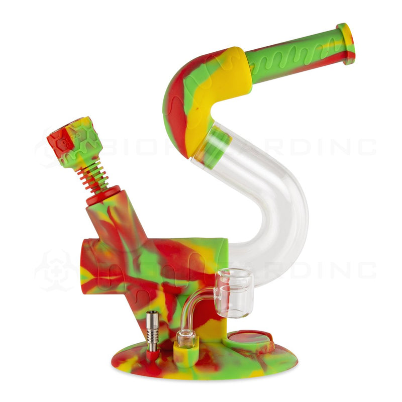 OOZE® | 4-in-1 SWERVE Hybrid Silicone Nectar Collector & Water Pipe | Rasta