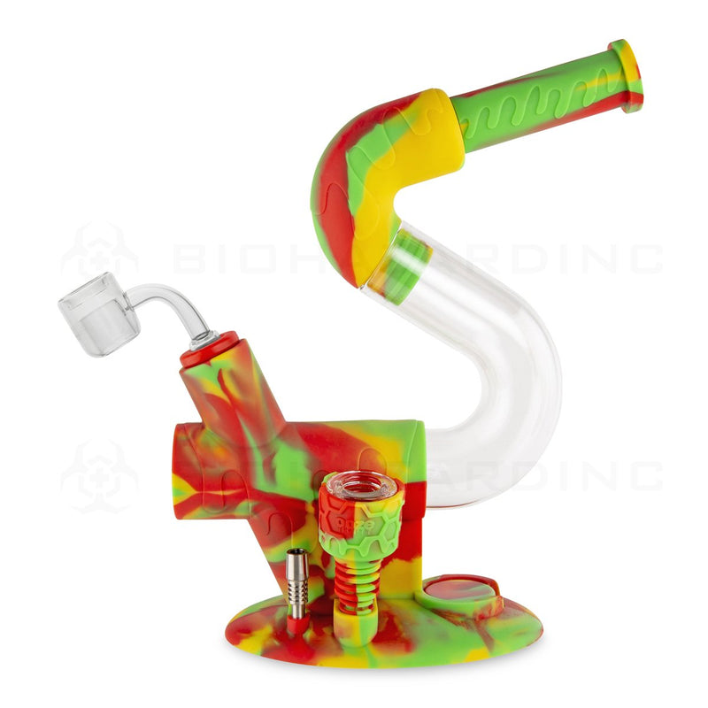 OOZE® | 4-in-1 SWERVE Hybrid Silicone Nectar Collector & Water Pipe | Rasta