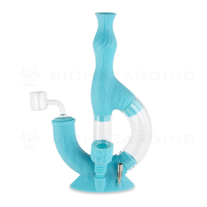 OOZE® | 4-in-1 ECHO Hybrid Silicone Nectar Collector & Water Pipe | Aqua Teal