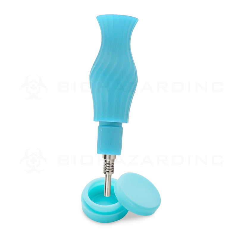 OOZE® | 4-in-1 ECHO Hybrid Silicone Nectar Collector & Water Pipe | Aqua Teal