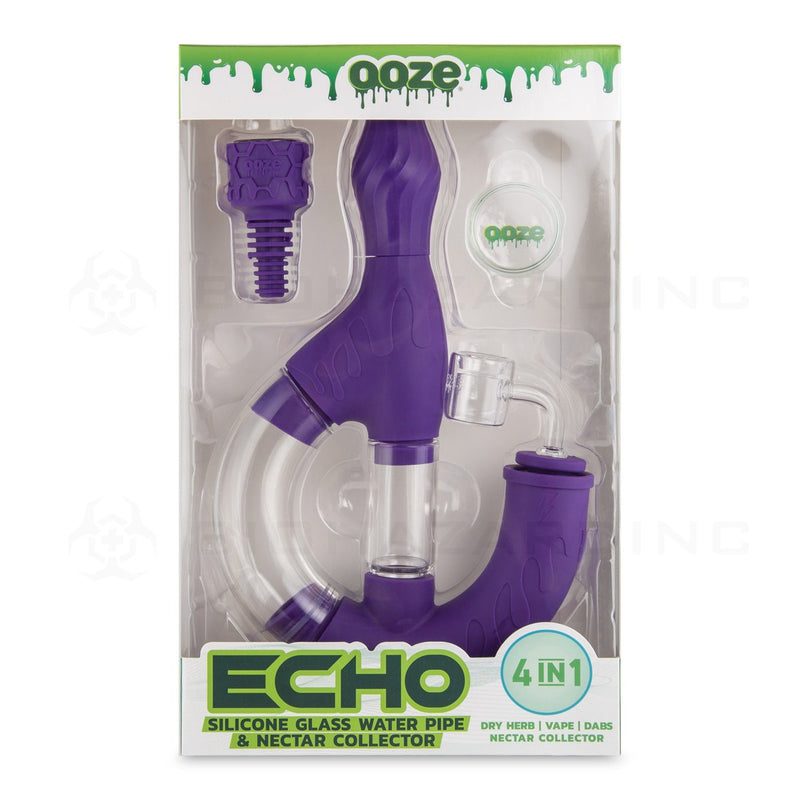 OOZE® | 4-in-1 ECHO Hybrid Silicone Nectar Collector & Water Pipe | Ultra Purple