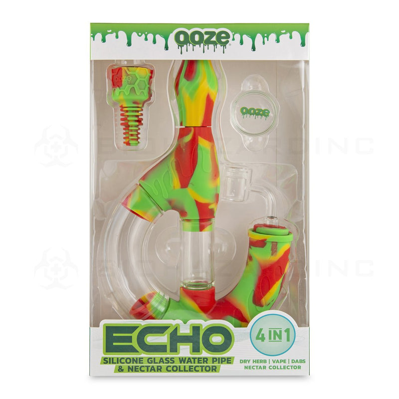 OOZE® | 4-in-1 ECHO Hybrid Silicone Nectar Collector & Water Pipe | Rasta