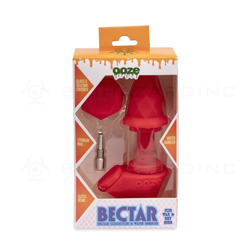 OOZE® | 4-in-1 BECTAR Silicone Nectar Collector & Water Bubbler | Scarlet