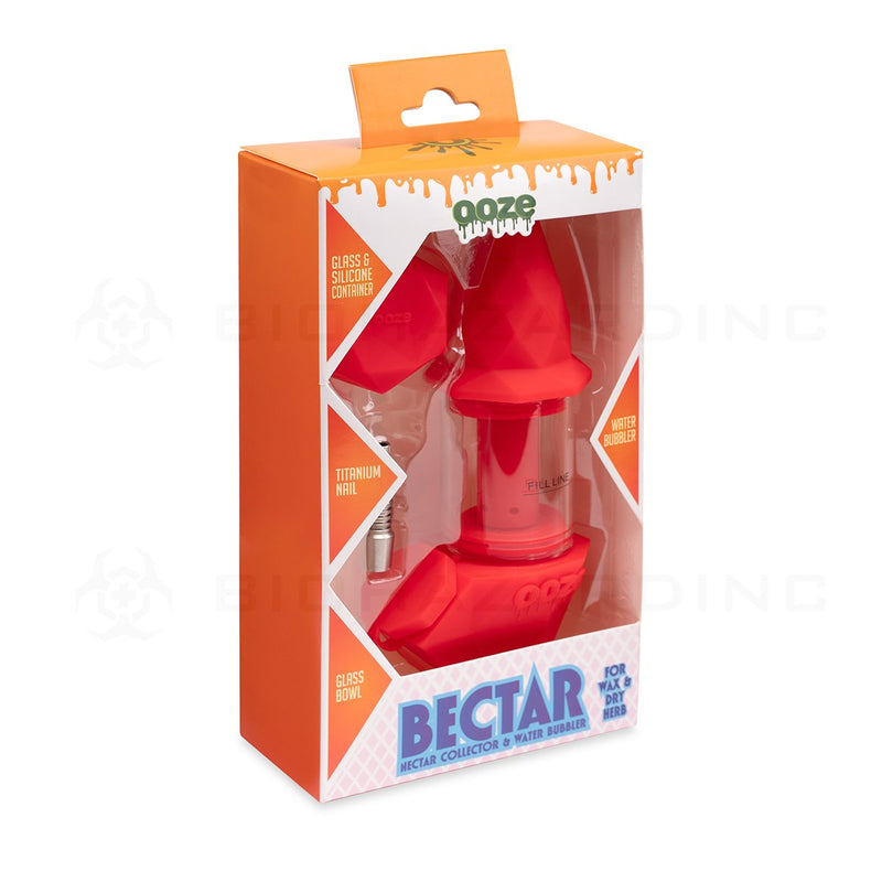 OOZE® | 4-in-1 BECTAR Silicone Nectar Collector & Water Bubbler | Scarlet