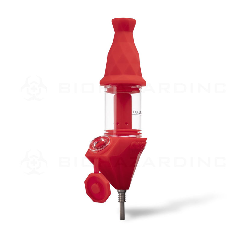 OOZE® | 4-in-1 BECTAR Silicone Nectar Collector & Water Bubbler | Scarlet