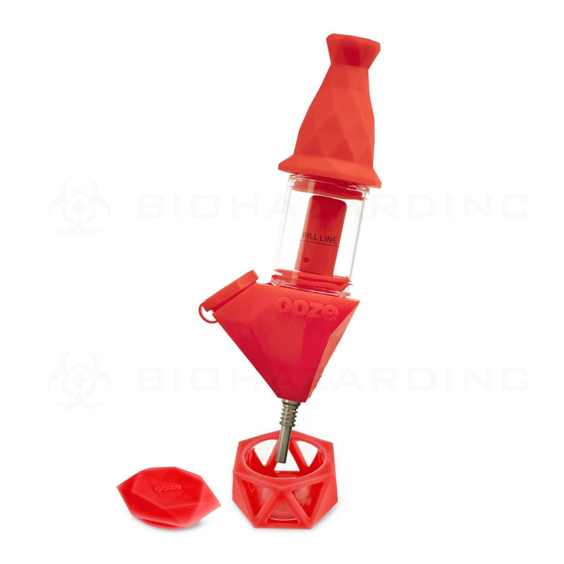 OOZE® | 4-in-1 BECTAR Silicone Nectar Collector & Water Bubbler | Scarlet