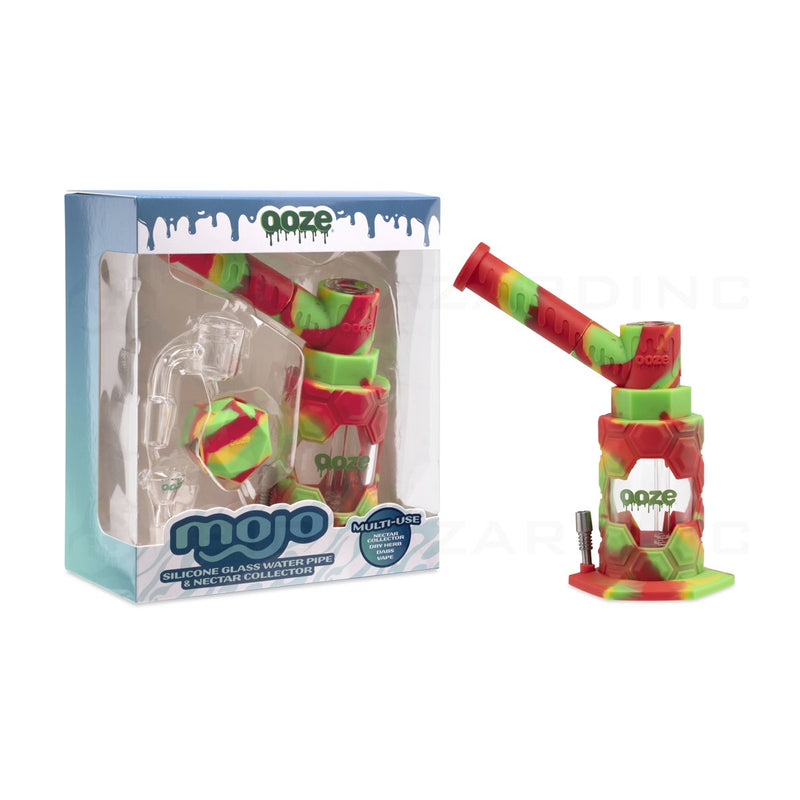 OOZE® | 4-in-1 MOJO Hybrid Silicone Nectar Collector & Water Pipe | Rasta