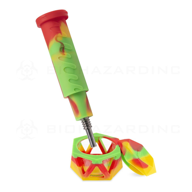 OOZE® | 4-in-1 MOJO Hybrid Silicone Nectar Collector & Water Pipe | Rasta