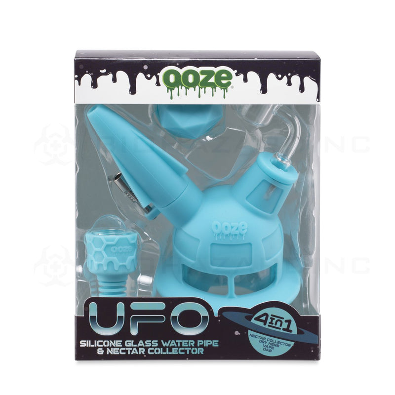 OOZE® | 4-in-1 UFO Hybrid Silicone Nectar Collector & Water Pipe | Aqua Teal