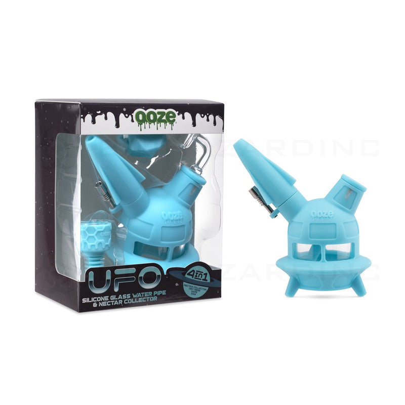 OOZE® | 4-in-1 UFO Hybrid Silicone Nectar Collector & Water Pipe | Aqua Teal