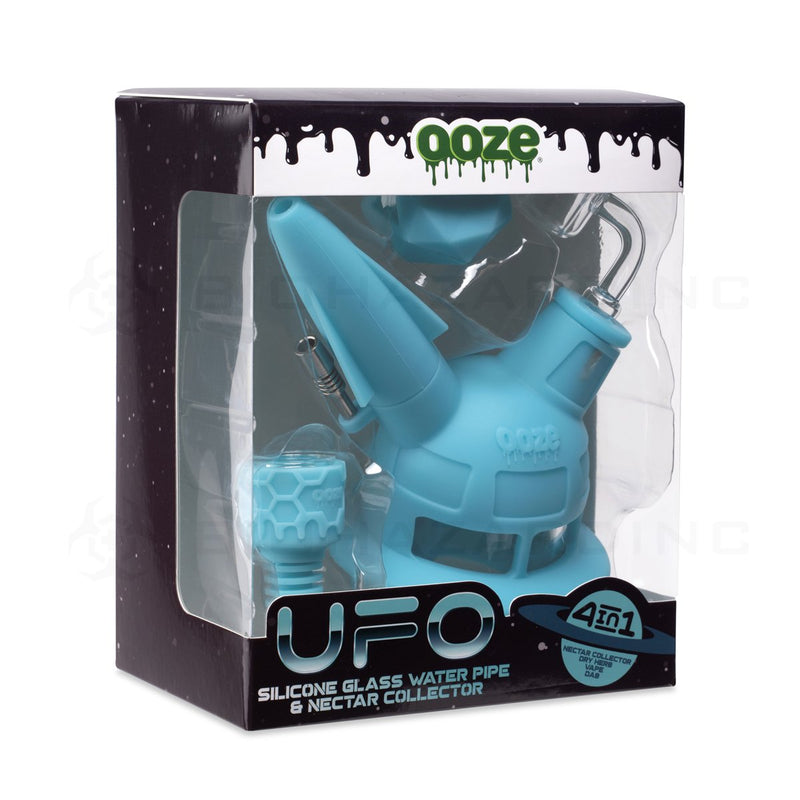 OOZE® | 4-in-1 UFO Hybrid Silicone Nectar Collector & Water Pipe | Aqua Teal