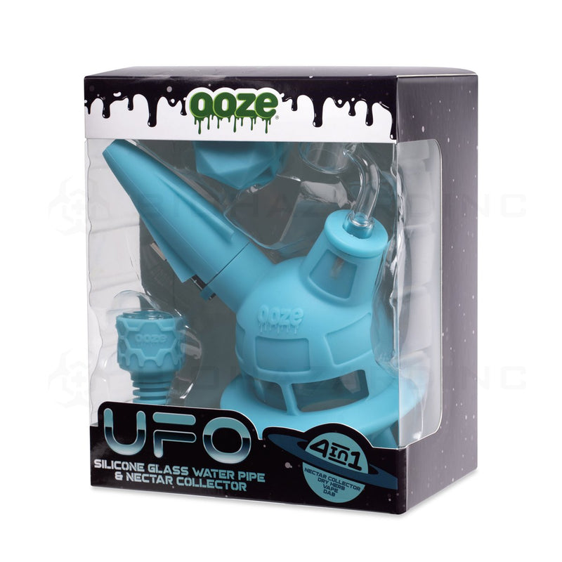 OOZE® | 4-in-1 UFO Hybrid Silicone Nectar Collector & Water Pipe | Aqua Teal