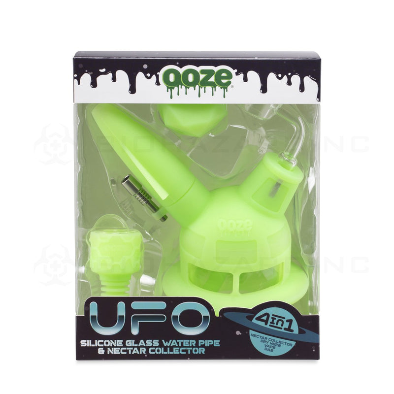 OOZE® | 4-in-1 UFO Hybrid Silicone Nectar Collector & Water Pipe | Glow Green