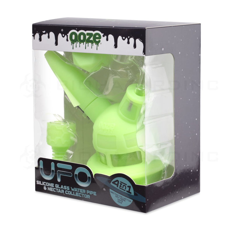 OOZE® | 4-in-1 UFO Hybrid Silicone Nectar Collector & Water Pipe | Glow Green