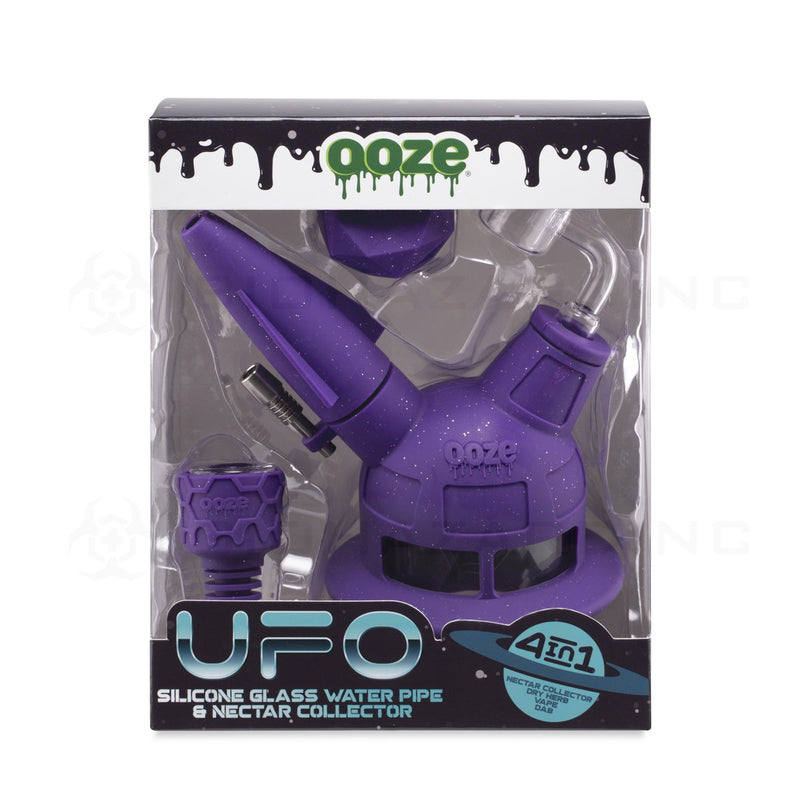 OOZE® | 4-in-1 UFO Hybrid Silicone Nectar Collector & Water Pipe | Shimmer Purple