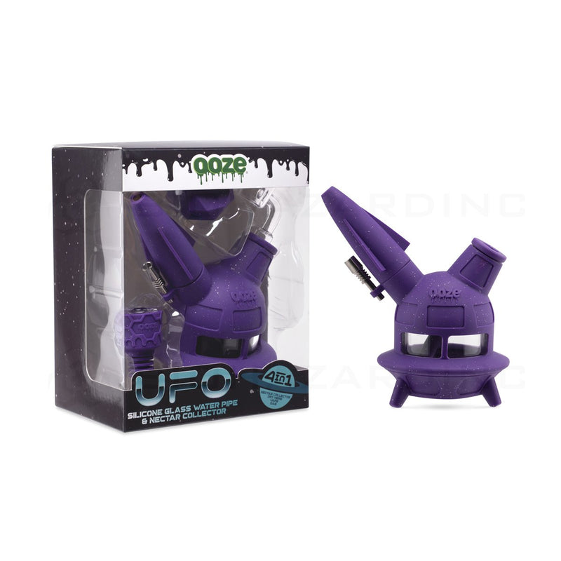 OOZE® | 4-in-1 UFO Hybrid Silicone Nectar Collector & Water Pipe | Shimmer Purple