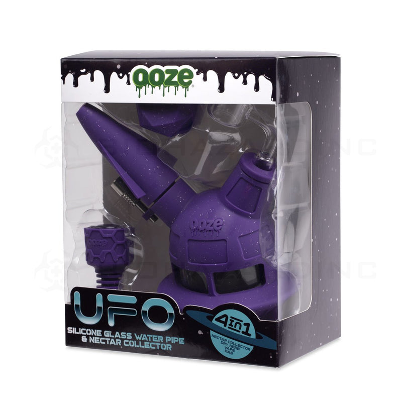 OOZE® | 4-in-1 UFO Hybrid Silicone Nectar Collector & Water Pipe | Shimmer Purple