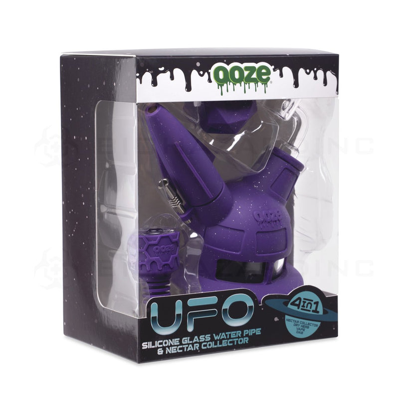 OOZE® | 4-in-1 UFO Hybrid Silicone Nectar Collector & Water Pipe | Shimmer Purple