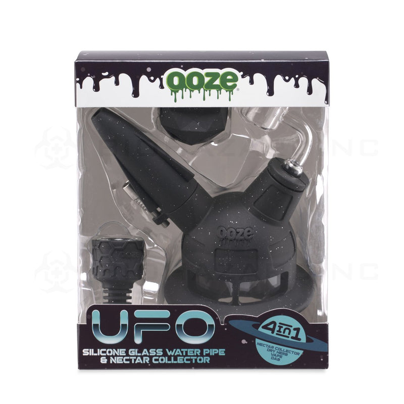 OOZE® | 4-in-1 UFO Hybrid Silicone Nectar Collector & Water Pipe | Shimmer Black