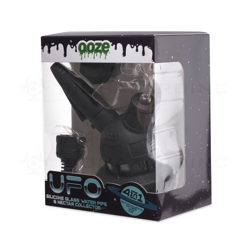 OOZE® | 4-in-1 UFO Hybrid Silicone Nectar Collector & Water Pipe | Shimmer Black