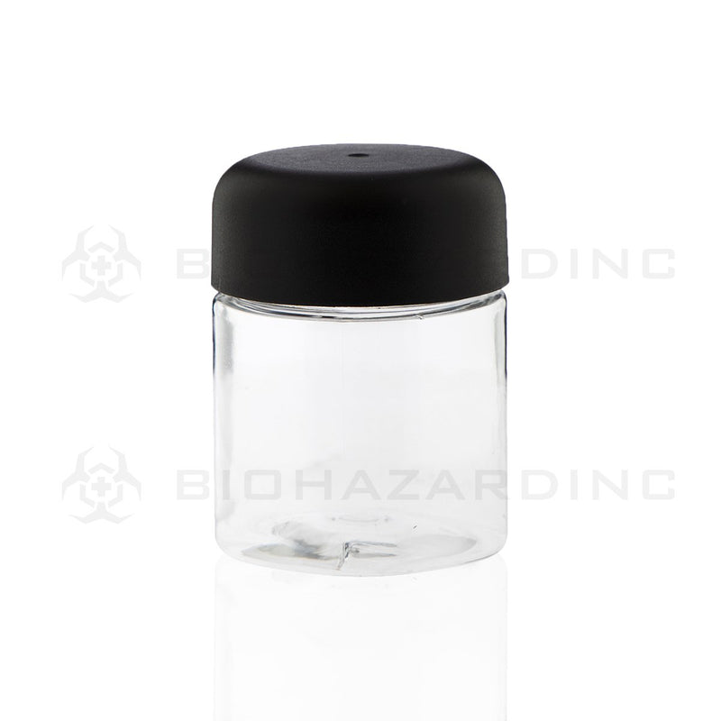 4 oz Clear Plastic Jars with Child Resistant Black Caps | 100 Count