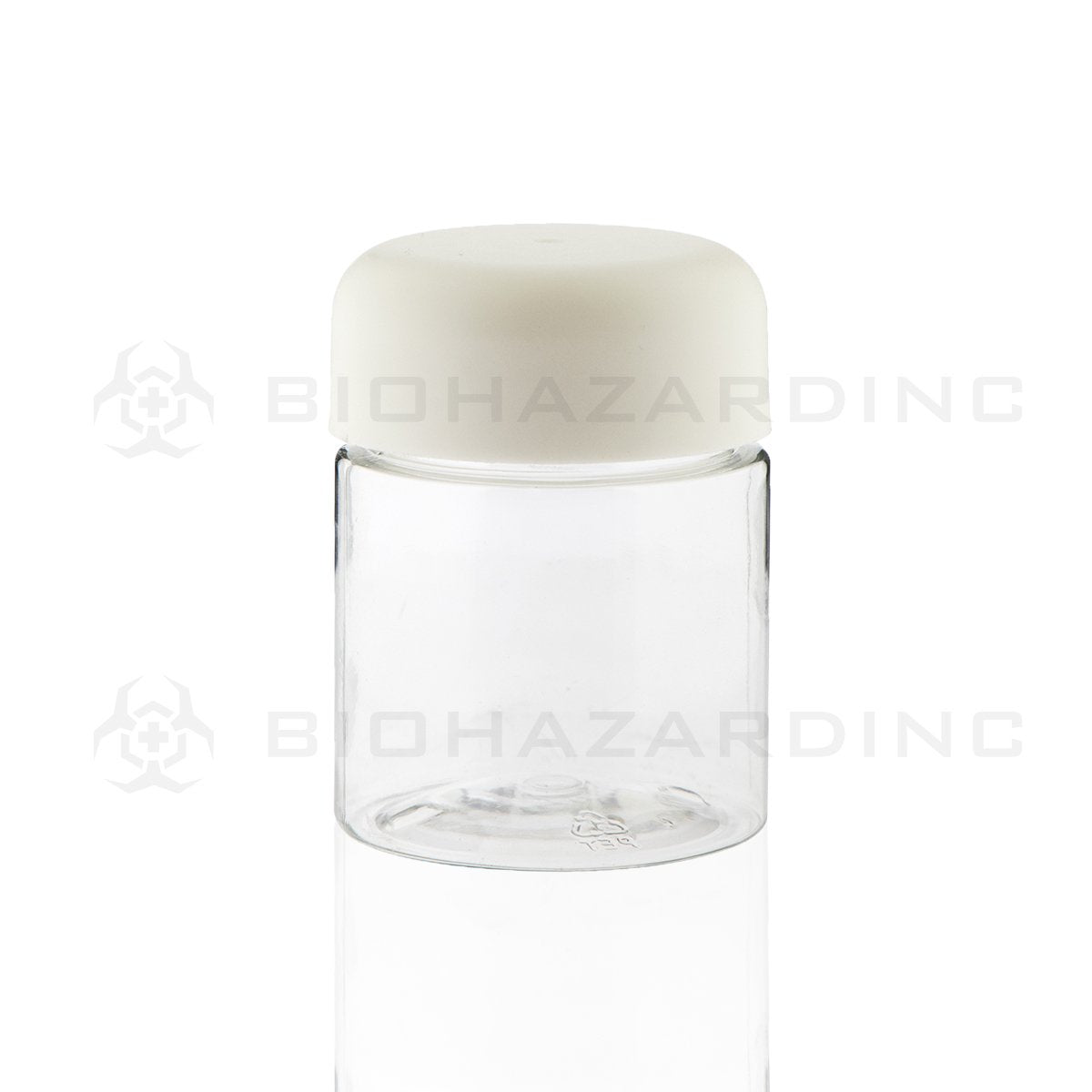 4 oz Clear Plastic Jars with Child Resistant White Cap | 100 Count