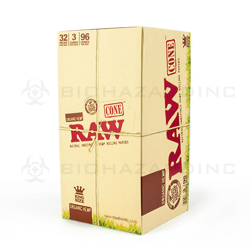 Raw® | Wholesale Organic Pre-Rolled Cones King Size | 110mm - Unbleached Brown - Various Counts