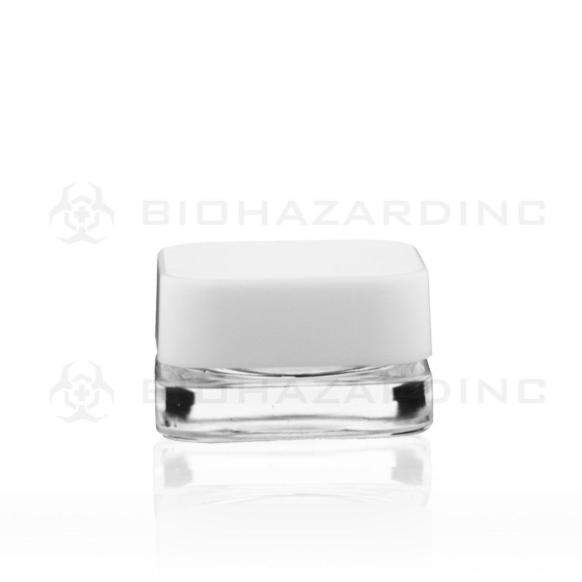 9mL Clear Square Glass Concentrate Jars | White Child Resistant Caps Included | 250 Count