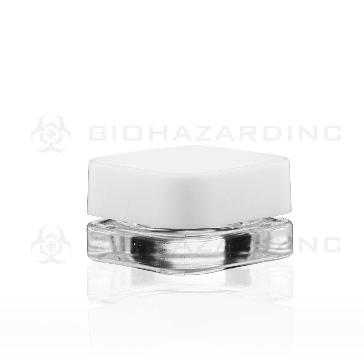 9mL Clear Square Glass Concentrate Jars | White Child Resistant Caps Included | 250 Count