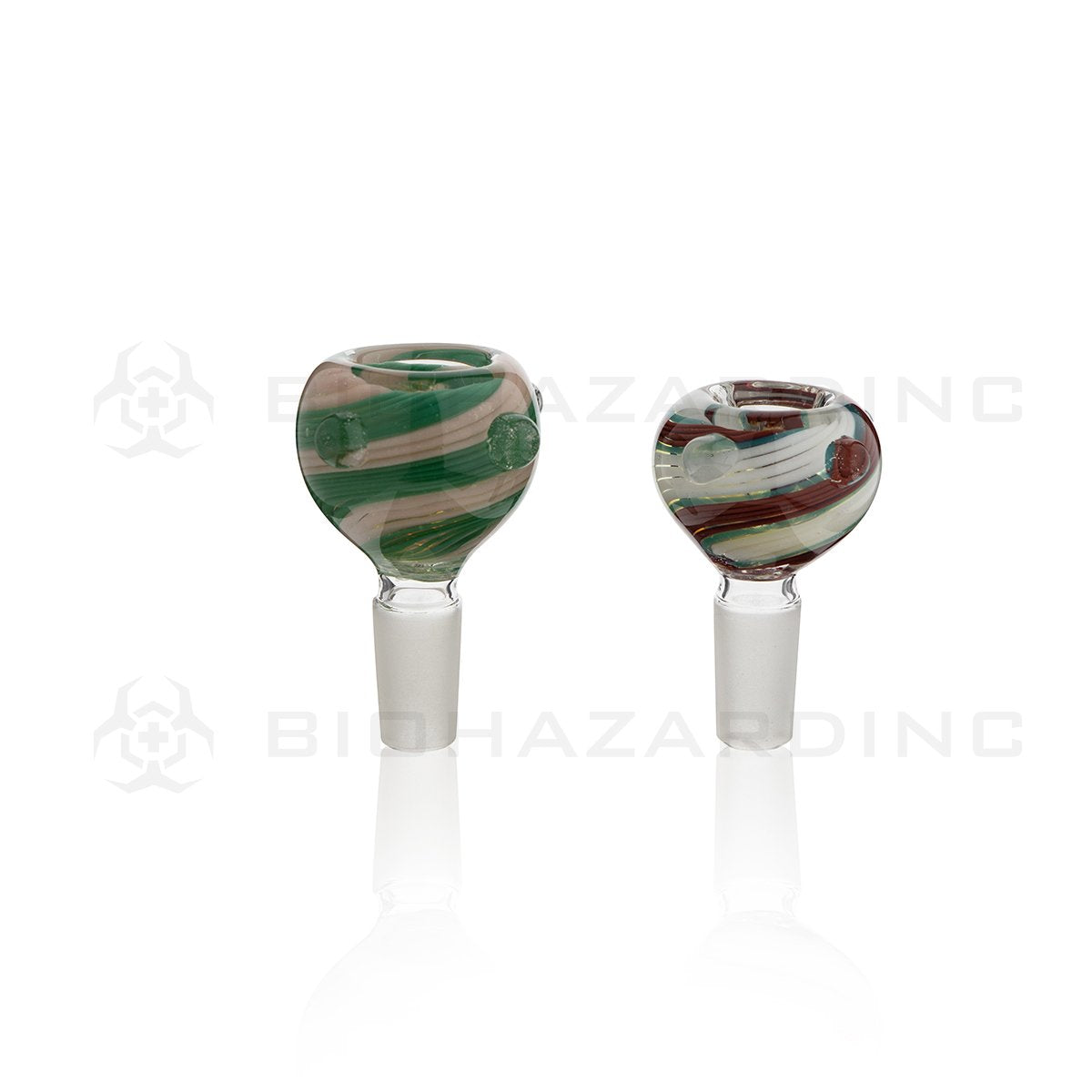 14mm Candy Cane Swirl Frit Bowl - Assorted Colors 5 Count