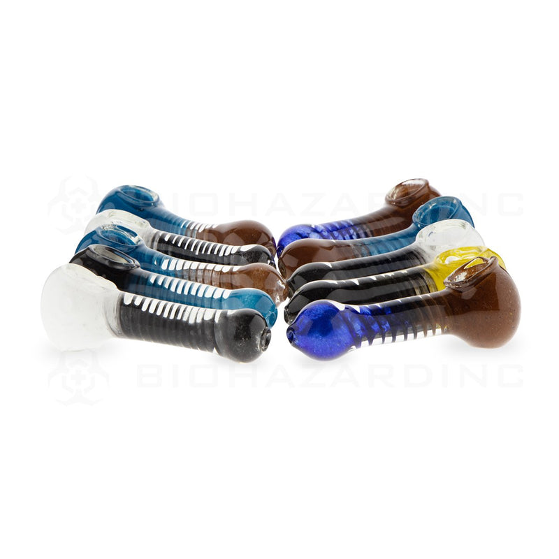 4" Spiral Frit Glass Hand Pipes | Assorted Colors | 10 Pack