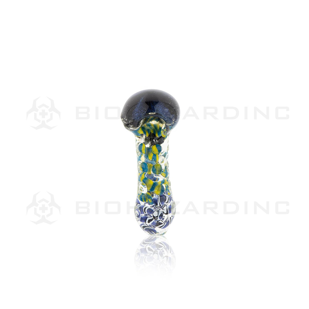 4" Heavy Hand Pipe | Frit Head Latticinio Body Marble | 5 pack
