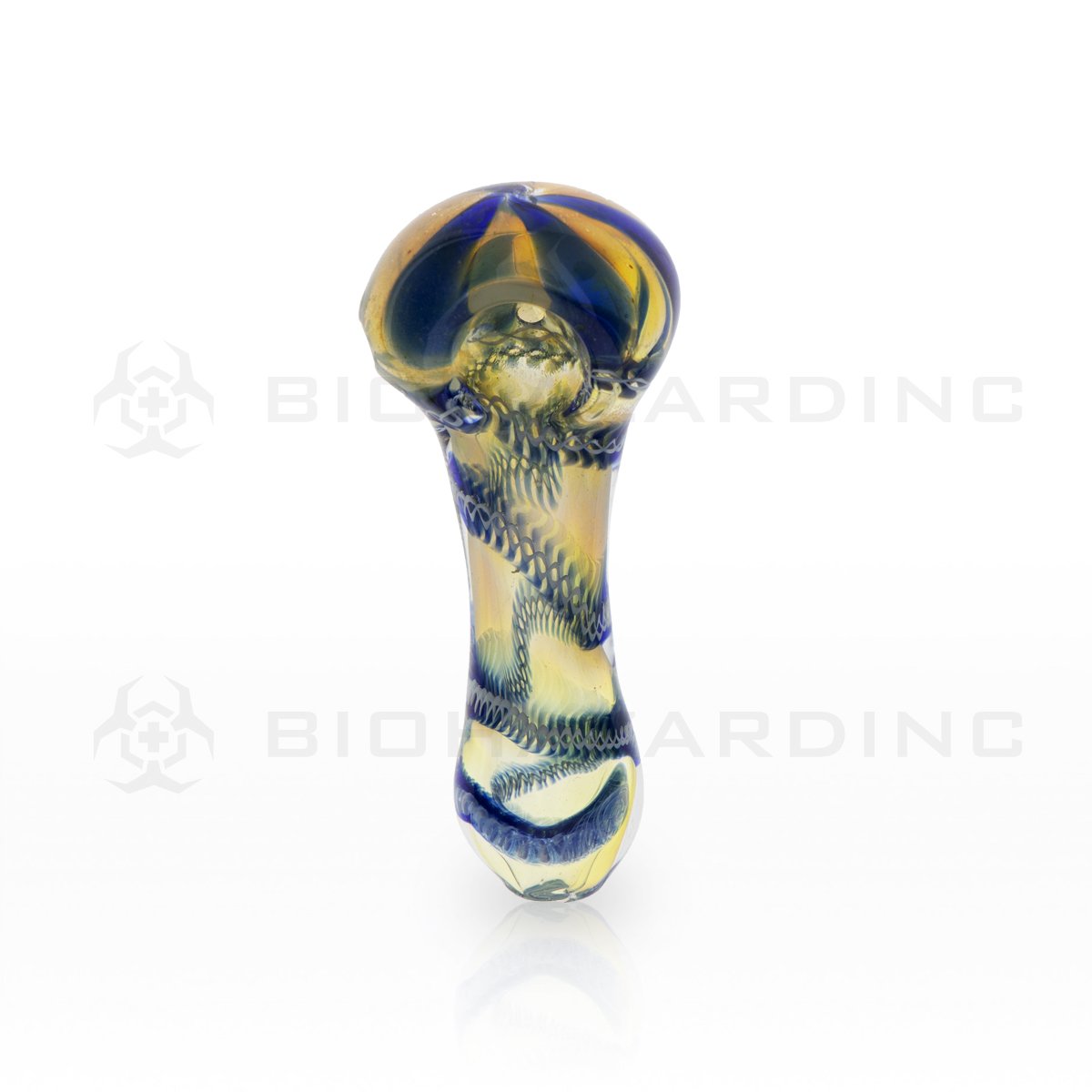 3" Handpipe Flat Mouth Latticino | Assorted Colors