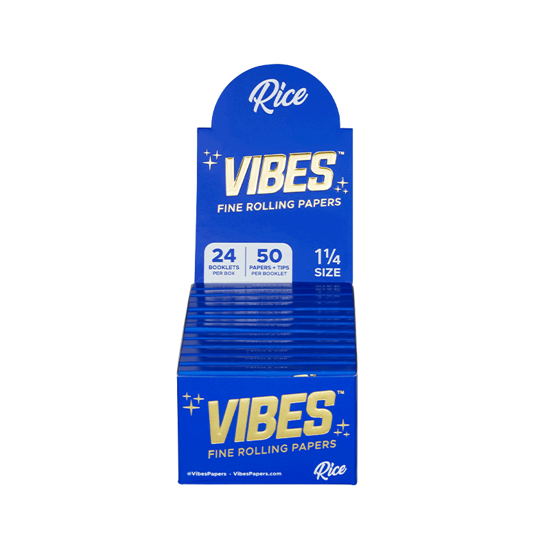 VIBES™ | Fine Rolling Papers 1¼ Rice + Tips | 50 Count